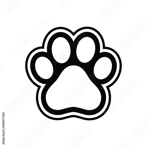 pet paw black vector illustration