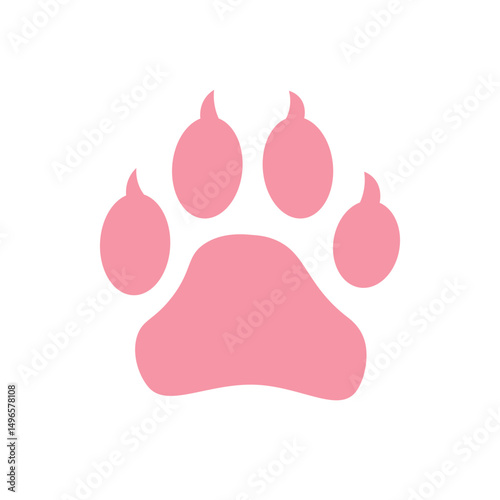 pink cat paw vector, 