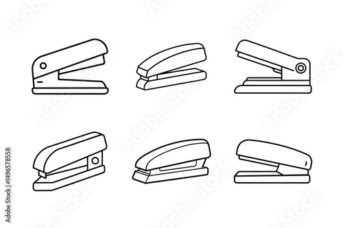 Stapler line art vector bundle  illustration, Set of Stapler line, Stapler silhouette vector bundle  