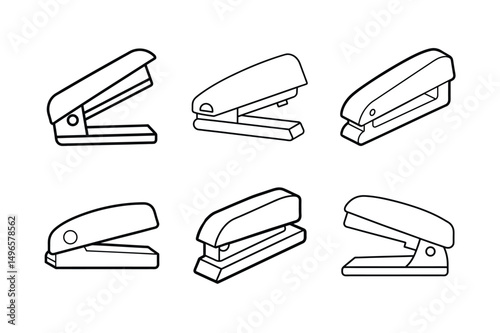 Stapler line art vector bundle  illustration, Set of Stapler line, Stapler silhouette vector bundle  