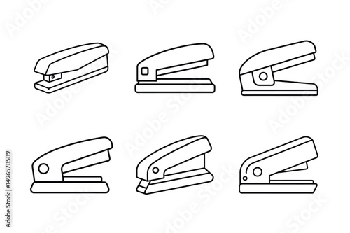 Stapler line art vector bundle  illustration, Set of Stapler line, Stapler silhouette vector bundle  