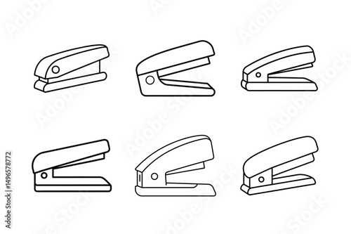 Stapler line art vector bundle  illustration, Set of Stapler line, Stapler silhouette vector bundle  