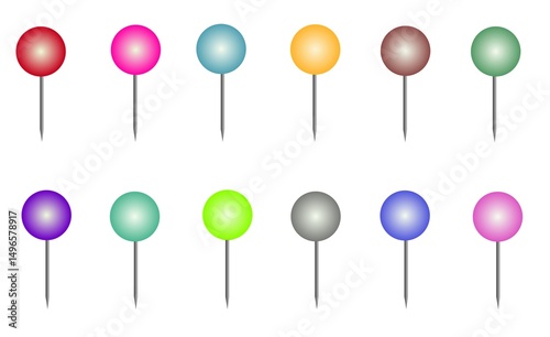 set of colorful pin mark. Vector illustration 