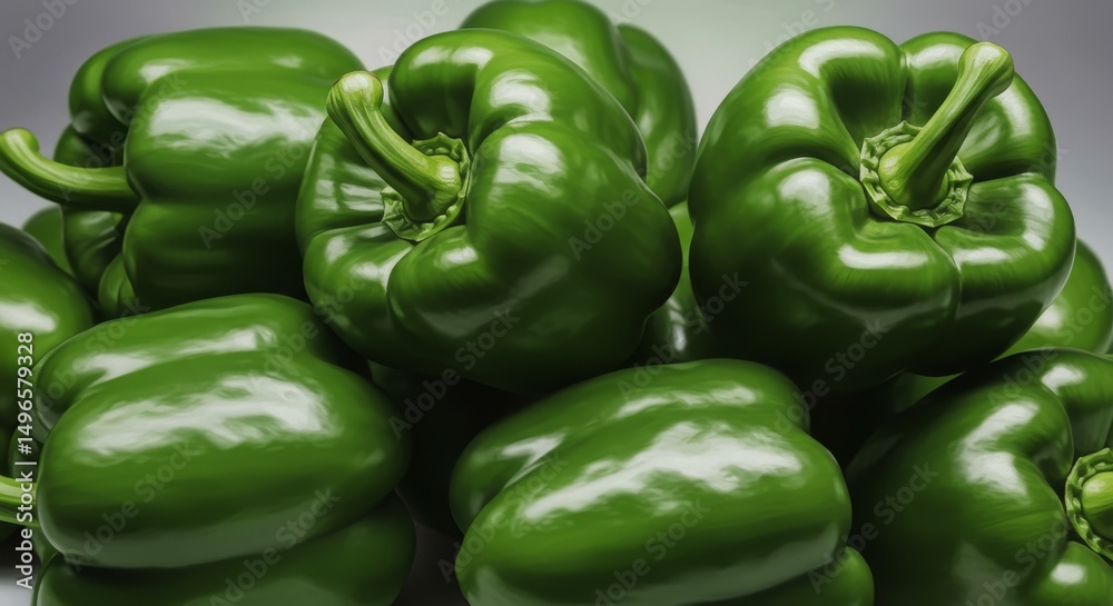 Photo of Fresh Green Bell Peppers Photo of Fresh Green Bell Peppers