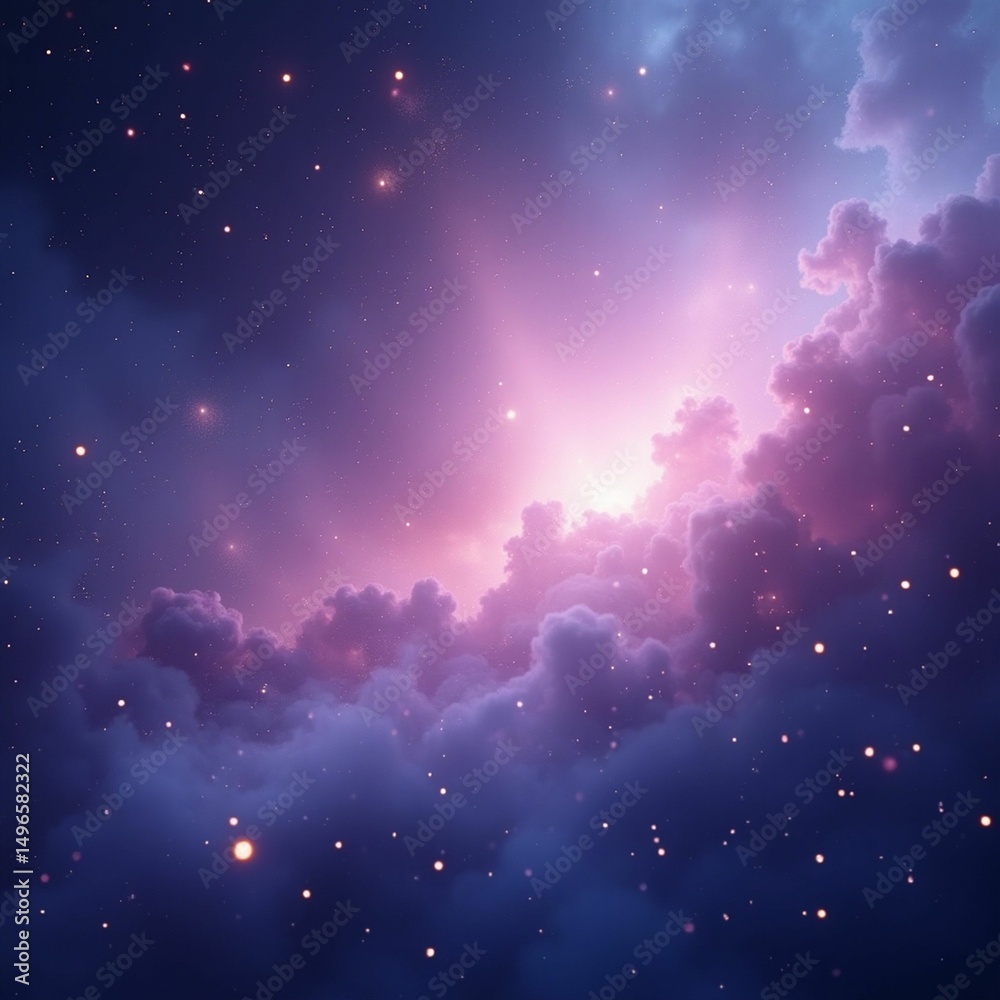 Fototapeta premium Aesthetic dreamy galaxy background with soft stars