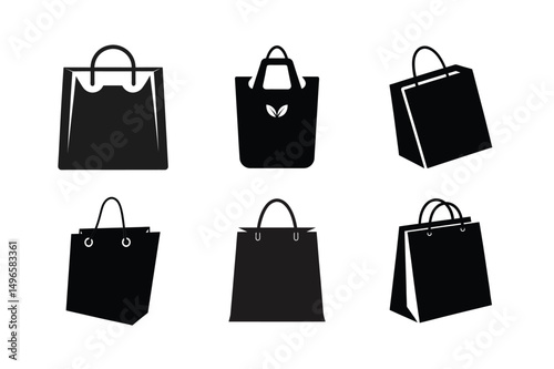 Bag silhouette vector bundle  illustration, Set of Bag silhouette
