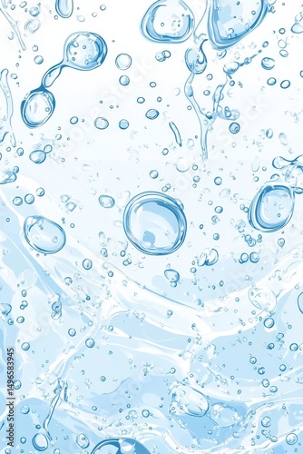 Close-up of translucent liquid with numerous air bubbles and ripples, creating a dynamic, refreshing visual