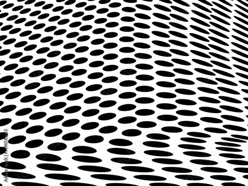 Abstract halftone texture. Chaotic pattern of black dots on a white background. Futuristic grunge surface. White and black background.