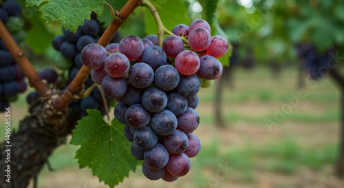 Wallpaper Mural Photo of Red and Purple Grapes on Vine with Water Droplets Torontodigital.ca