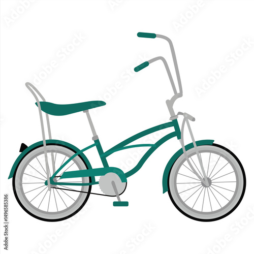 green low rider bicycle in flat style illustration