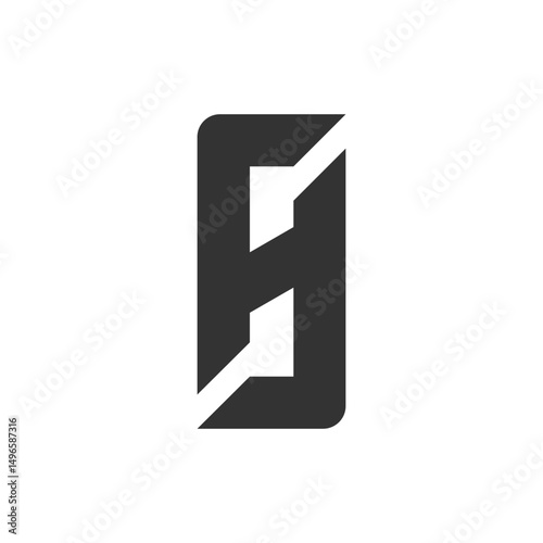 Free Download abstract geometric SH or HS monogram in white background - GFXLoad
