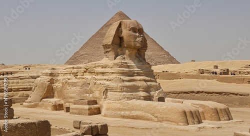 Photo of The Great Sphinx and Great Pyramid at Giza