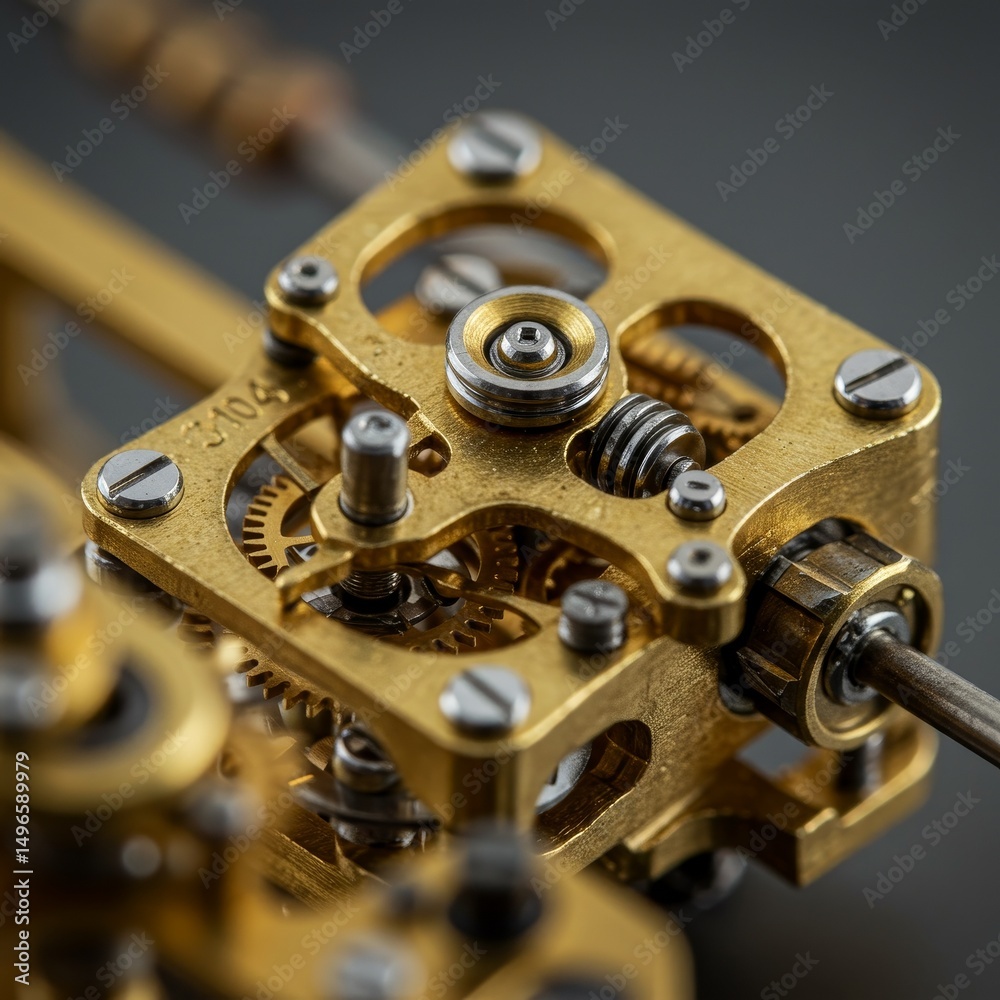 custom made wallpaper toronto digitalPhoto of Intricate Clockwork Mechanism in Brass and Steel