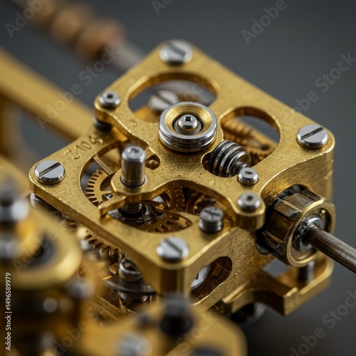 Wallpaper Mural Photo of Intricate Clockwork Mechanism in Brass and Steel Torontodigital.ca
