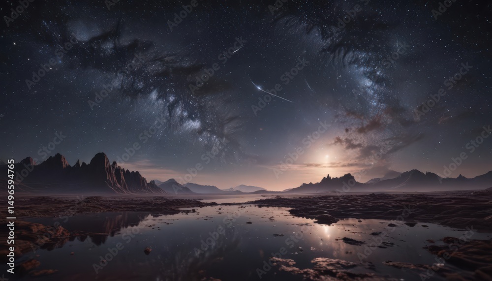 Naklejka premium Dazzling celestial expanse, countless stars glittering in velvet night , sparkle, night sky, celestial