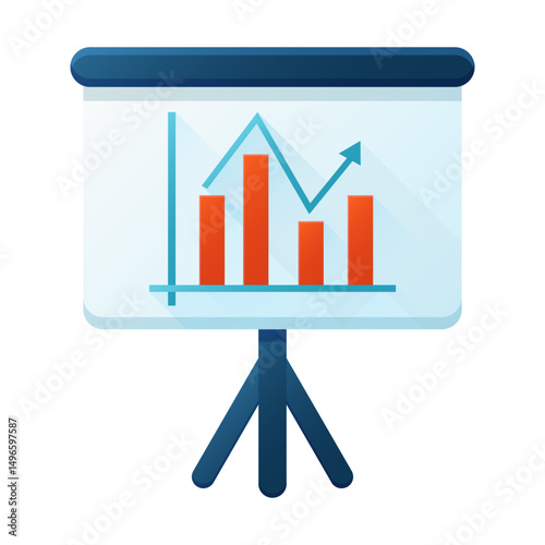 Business Graph Icon Vector Illustration – Growth and Analytics Concept