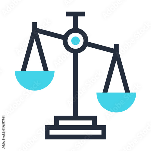 Scales of Justice Vector Illustration Icon – Legal Balance Symbol on White Background 