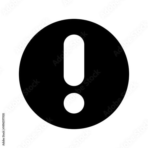 Black Exclamation Mark Button Icon Vector Illustration – Warning and Alert Symbol