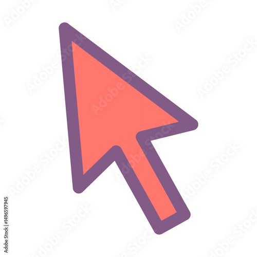 Arrow Cursor Icon Vector Illustration – Pointer Symbol for User Interface