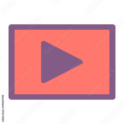 Video Player Web Vector Illustration Icon – Multimedia Playback Symbol