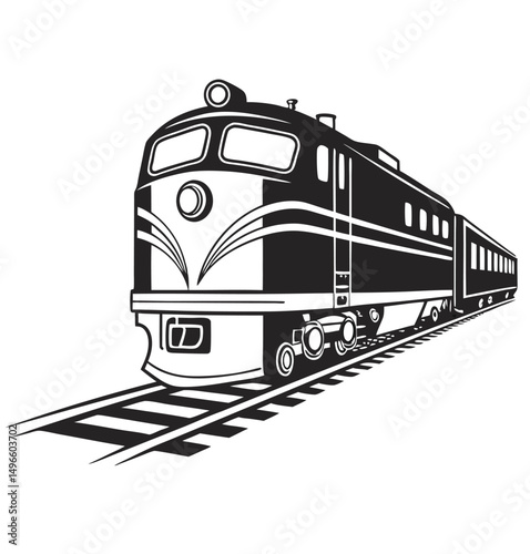 train on a white background