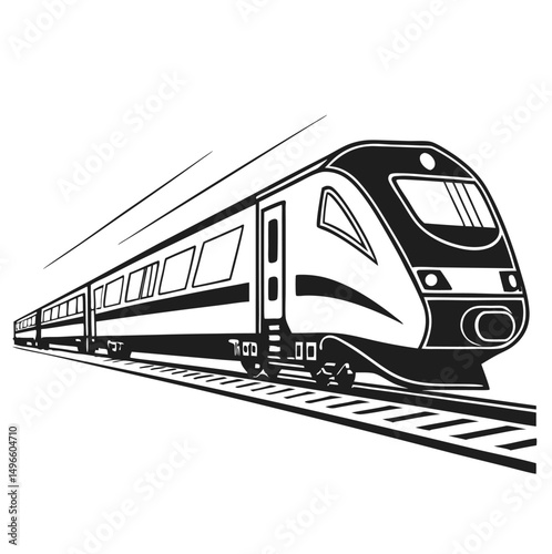 train on a white background