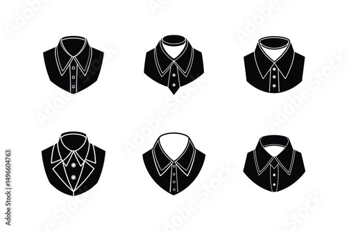 collar styles sketch silhouette vector illustration