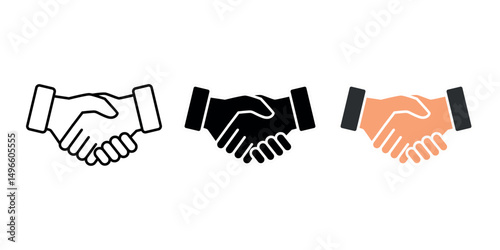 collection of icons shaking hands as a sign of friendship