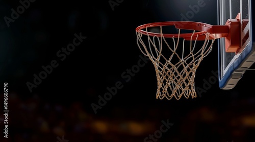 Wallpaper Mural Basketball Hoop Close-up Night Game Composition, Net Detail, Arena Background, Sports Photography, Basketball Basketball, Sports Photography Torontodigital.ca