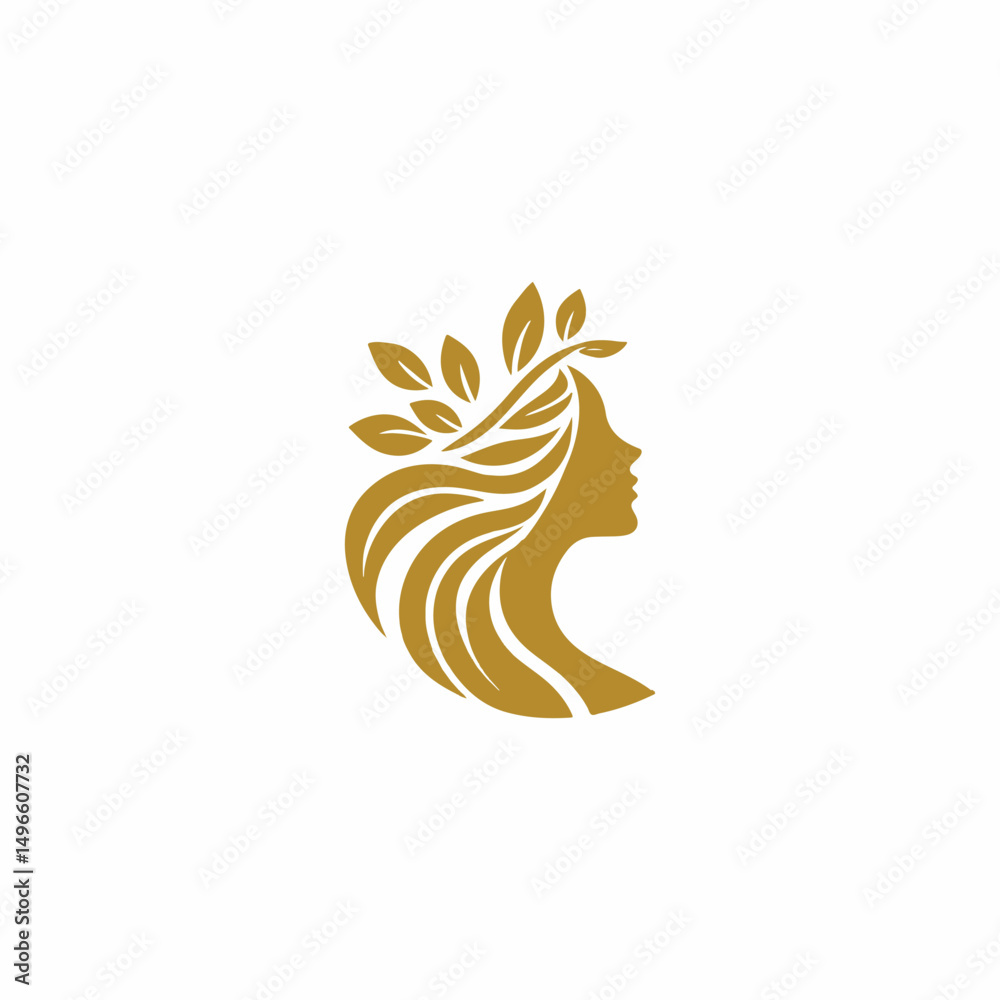 Obraz premium Golden Woman Nature Beauty Logo