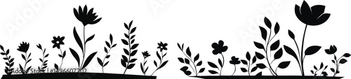 Assorted Vector Border Silhouettes Set – Transparent Background Clipart

