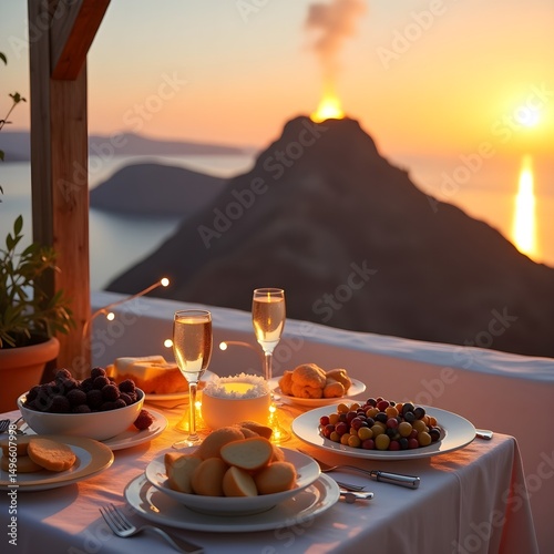 Surreal Santorini Sunset Dinner