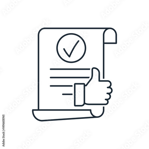 Form of information consent, document. Vector linear icon illustration isolated on white background.