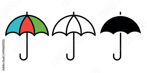 simple umbrella icon collection