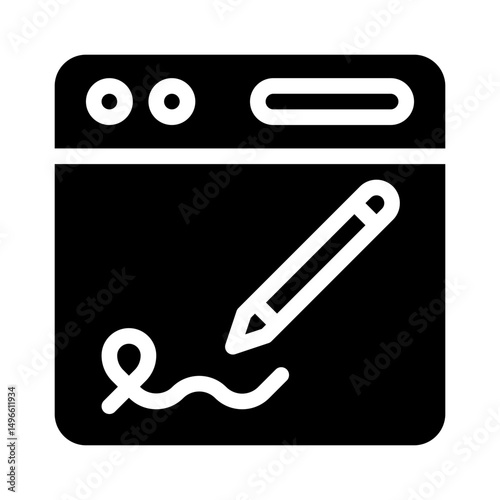 e signature glyph icon