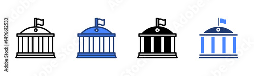 Institution icon sheet multiple style collection