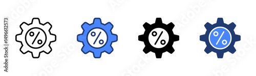 Percentage icon sheet multiple style collection