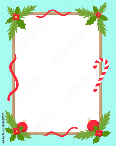 Christmas border and frame graphic vector background, Ratio 4:5.