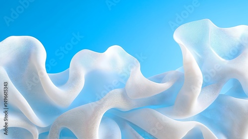 White Fabric Floating Against Blue Sky