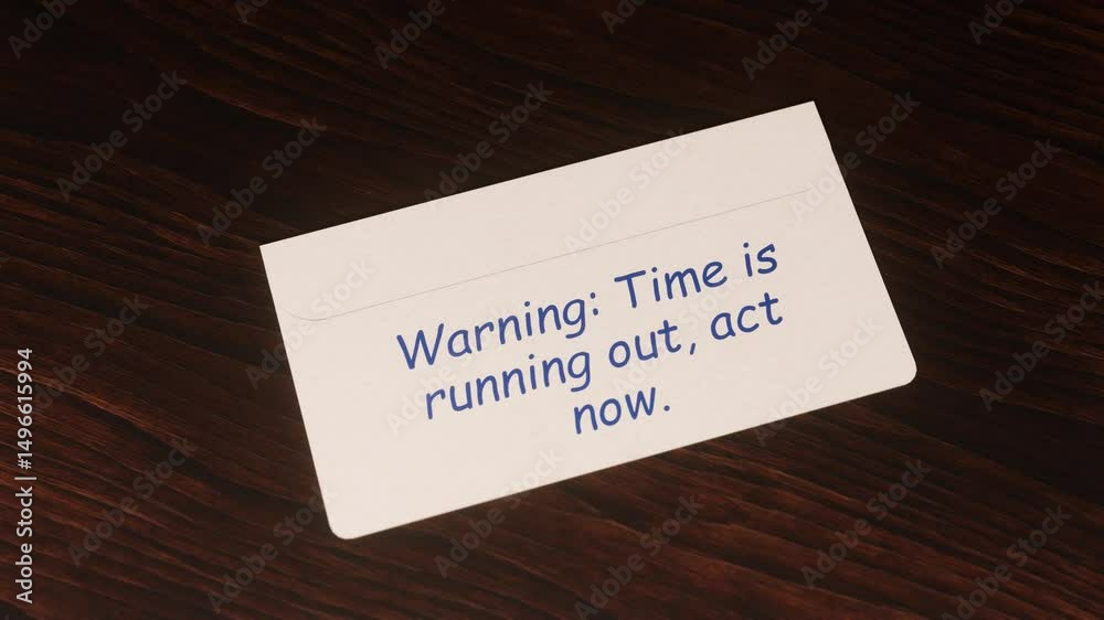 3D Animation of a Message Arriving Under the Door with Text: 3D Animation of a Message Arriving Under the Door with Text: