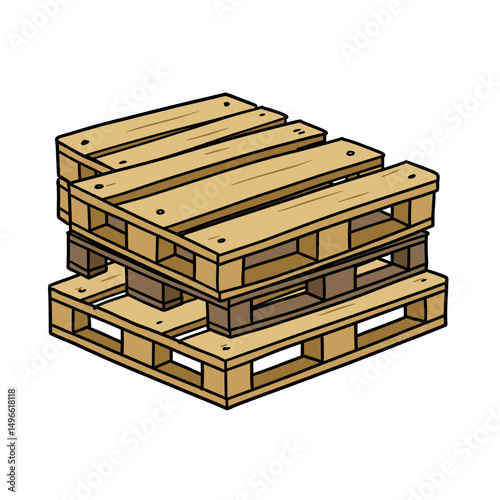 Stack of wooden pallets in a simple and functional design  