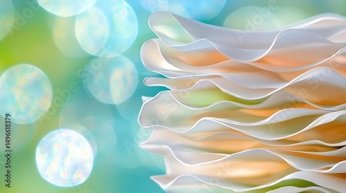 White Layered Petals Bokeh Background