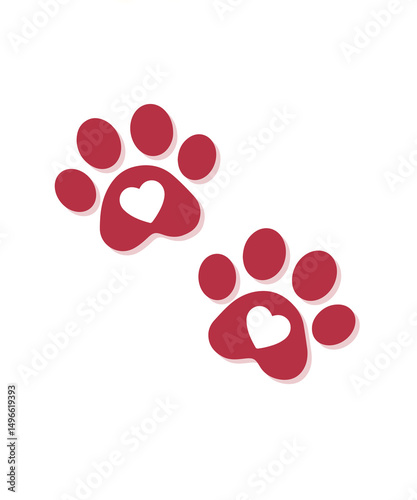 dog paw cat paw pet lover