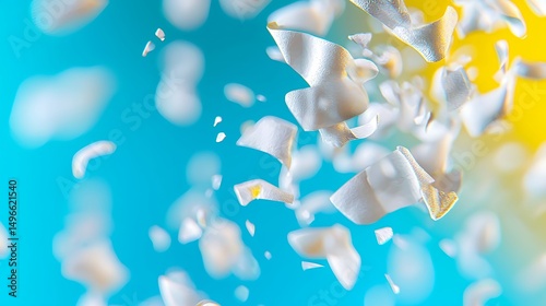 White Shapes Floating Abstract Art