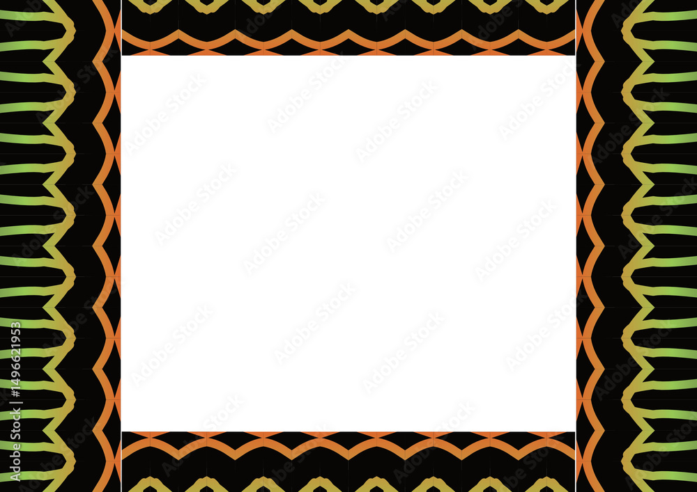 Obraz premium Traditional Indonesian batik for decorating a4 landscape certificate, diploma, announcement, advertisement