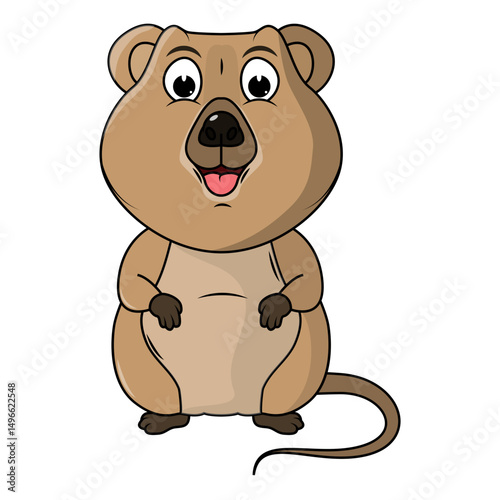 Cartoon Illustration of a Cute Quokka