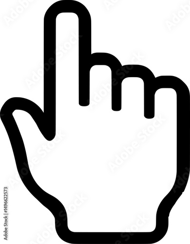 Hand-Shaped Cursor Icon Pointing with Index Finger. 