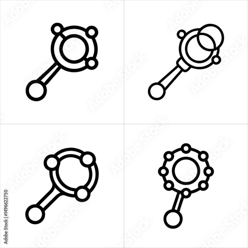 Rattle icon set