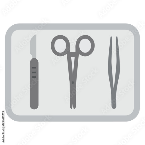 surgical tray medical equipment, Healthcare tools illustration, hospital design sublimation
