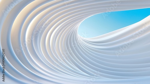 White Wave Abstract Design